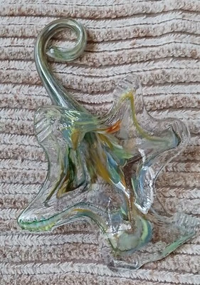 Liegevase, Glasvase, Blumenvase, Tischdeko, mehrfarbig, mundgeblasen - Bild 1 von 4