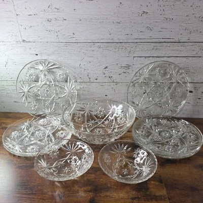 Anchor Hocking Early American Prescut Star of David RARE 10 Piece Set. - Image 1 of 4