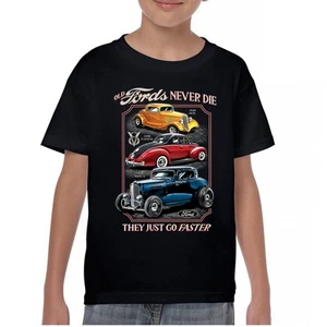 Ford Hot Rod Legends Youth T-shirt 1932 Model B 1934 Coupe 40 Flathead Kids - Picture 1 of 50