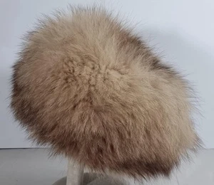 Mid Century Fox Fur Hat Australian Customs Issue 53cm Wide Real Fur - Bild 1 von 6