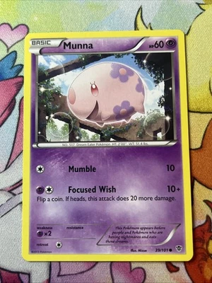 Munna 39/119 - LP XY Phantom Forces - Pokemon 2014 Common TCG Card - Image 1 of 2