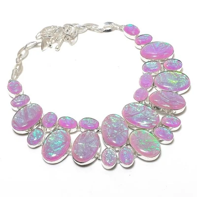 Australian Triplet Opal Gemstone 925 Sterling Silver Jewelry Necklace 18" D871 - Image 1 of 4