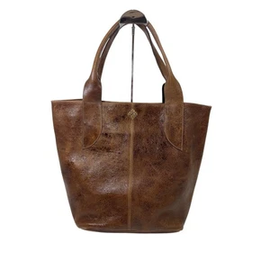 Calleen Cordero Ledertasche mit Heftmuster in braun - Bild 1 von 24