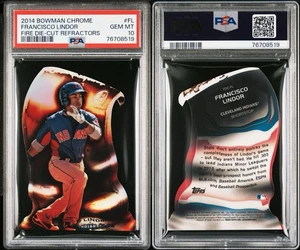 2014 Bowman Chrome Fire Die-Cut Refractor Francisco Lindor Mets RC Rookie PSA 10 - Picture 1 of 3