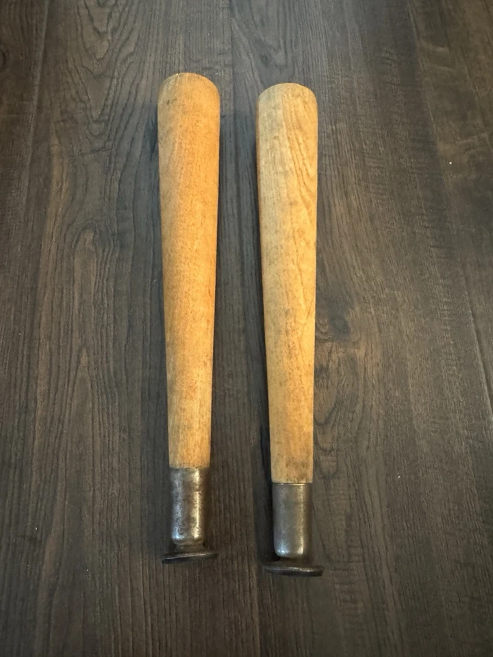 "Juego vintage de 4 muebles de madera rubia gris 7"" patas cónicas repintado" Foto 1 de 3