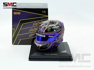 Mercedes AMG F1 W11 #44 Lewis Hamilton Abu Dhabi GP 2020 7x WDC 1:5 Spark Helmet - Image 1 of 4