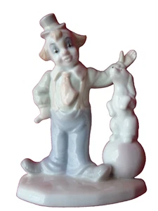 Impresionante estatuilla escultura de porcelana payaso con perro hecha a mano para VALENTINO - Imagen 1 de 6
