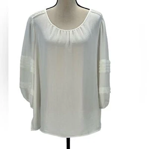 Vince Camuto 3/4 Blouson Sleeve Garden Romance Blouse - Ivory - size 2X - Picture 1 of 8