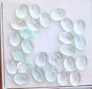 Natural Aquamarine Oval Cabochon Loose Gemstone Lot 26 Pcs 6*8 MM 29.20 CT - Picture 1 of 3