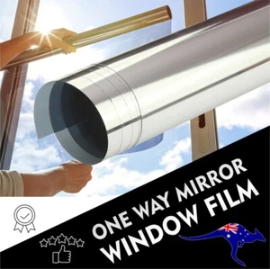 One Way Silver Reflective Mirror Home Window Tint Glass Block Heat UV Glare Film - Picture 1 of 5