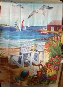 LARGE DOUBLE SIDED OUTDOORS FLAG WERNERS BEACH 29'' X 43'' - Picture 1 of 2