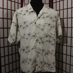 Camisa de Campamento Knightsbridge Talla 2X Bronceada Estampado Floral Seda Mezcla de Algodón Manga Corta - Imagen 1 de 4