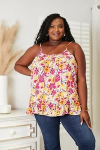 Trendsi TIKTOK - Floral ruffle hem top - 100% polyester - Bild 1 von 10