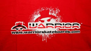 Warrior Extreme Sports Boards Skateboard Bright Red Ad T-Shirt New NOS Sz LG - Picture 1 of 3