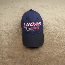 Lucas Oil Racing Hat Cap Blue Black Red Embroidered Strapback Adjustable