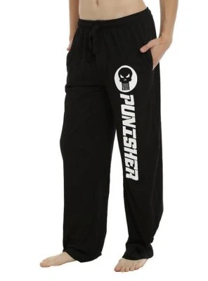 Mens Womens NEW Marvel Punisher Black Pajama Lounge Pants Size Sm Med Lg XL - Image 1 of 2