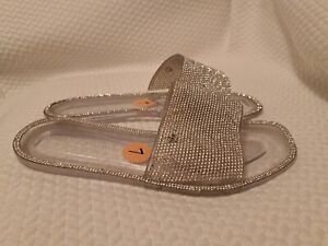 Juicy Couture Womens Size 7 Clear Bling Harmonia Sandals Slides Shoes 