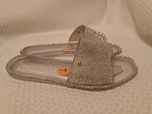 Juicy Couture Womens Size 7 Clear Bling Harmonia Sandals Slides Shoes  - Picture 1 of 10