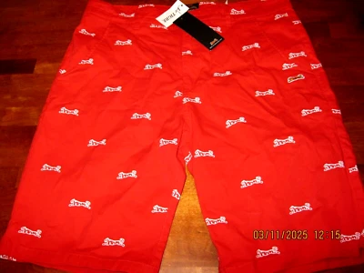 NWT $59 Le Tigre RED Cotton Fairfield Shorts SZ xxl 36" ALL OVER  Tiger Print - Image 1 of 4
