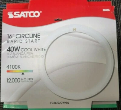  6 pack - SATCO S6506 COOL WHITE 16" 40W CIRCLINE FLUORESCENT  FC16T9/CW/RS - Image 1 of 2
