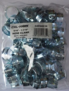50 Pc Hose Clamps 9/16" to 1-1/16" Radiator Heater Adjustable Band Steel 1" Inch - Picture 1 of 1