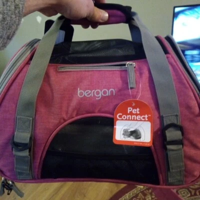 Pink Bergan Pet Connect FAA cão pequeno animal zíper macio alça ventilada - Imagem 1 de 4