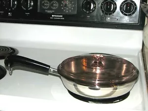 Vintage Bratpfanne Revere Ware 10/6 Edelstahl 9,25 Zoll Schwerer Bodendeckel - Bild 1 von 4