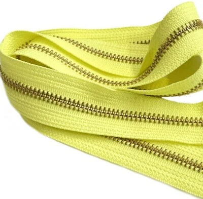 YKK #5 22" Latón Metal Chaqueta Cremallera con Anillo U-TPYE Tirador Separador Hecho en EE. UU. Foto 1 de 4