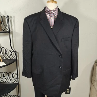 Pronto Uomo Platinum Men's Sport Coat Blazer Two Button BLK Wool Executive 58R - Image 1 of 4