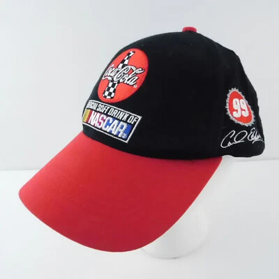 Gorra Coca Cola NASCAR Carl Edwards #99 - Bordada Ajustable Negra/Roja Foto 1 de 4