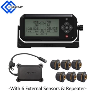 Genuine Universal Truck TPMS LCD 6 tyre Sensor Tire Pressure Monitoring System - Picture 1 of 17