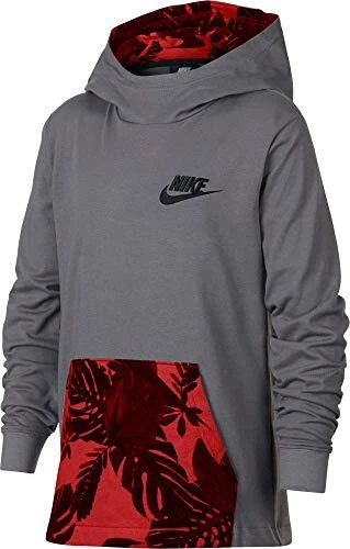 Nike Niños Ropa Deportiva Jersey Sudadera con Capucha Gris Rojo Talla Mediana AQ9664 056 Foto 1 de 1