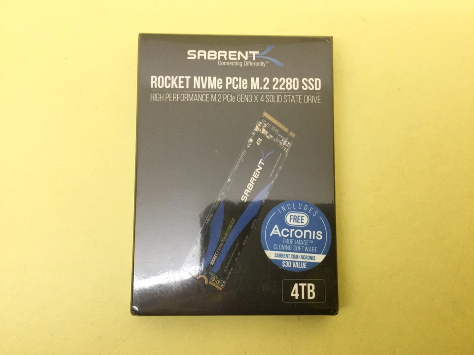 Sabrent Rocket 4TB PCIe 3.0 NVMe M.2 2280 TLC SSD SB-ROCKET-4TB New - Image 1 of 2
