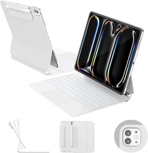 ✨ RAYMCRAFT Magic Keyboard Case for iPad Pro 13" (M4, 2024) - White✨ - Picture 1 of 8