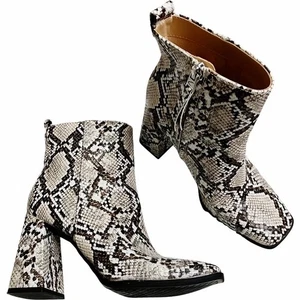 NWOB Circus Sam Edelman Pascha Ankle Boot Faux Leather Brown Snake Print SZ 5.5M - Picture 1 of 11