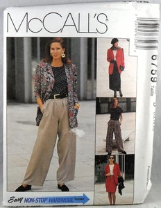 UNCUT McCall's 6759 Cardigan, Top, Wrap Skirt, and Pants, bust 34-38 - Picture 1 of 2