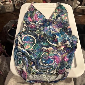 Victoria Secrets Paisley-Tankini mit Rock unten kleines Set - Bild 1 von 3