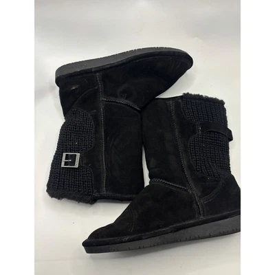 Bearpaw Botas Tejidas Gamuza Negras Mujer Talla 10 Acogedoras Invierno Cálidas Botas para Nieve Foto 1 de 4