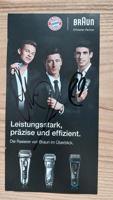 Lewandowski + Kimmich + Martinez signiert - Autogrammkarte Braun Flyer Bayern AK - Bild 1 von 2