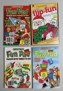 Lot Of 4 Vintage Christmas Fun Pad Unused Childrens Activity Coloring Book New - Picture 1 of 11