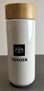 Vaso de botella de porcelana de doble pared Toyota con tapa de bambú1 10 oz/300 ml blanco - Imagen 1 de 9