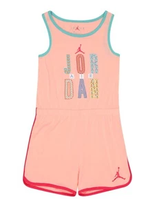 Jordan Girls Orange Romper One Piece Sleeveless Cotton Blend Size XL NWT - Picture 1 of 9