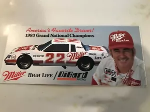 PEGATINA DE COLECCIÓN NASCAR 1983 BOBBY ALLISON MILLER HIGH LIFE GRAND CHAMP Nueva - Imagen 1 de 7