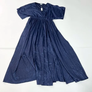 Baltic Born Navy Kimono Dress Womens XXL Savannah Print MIDI Short Sleeve - Picture 1 of 11
