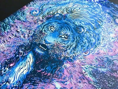 Póster impreso arte urbano Miles Tsang Eye of the Tiger variante azul boreal #/50 Foto 1 de 4