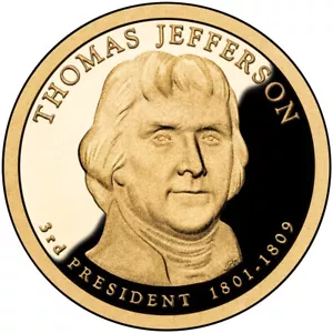 2007 S Thomas Jefferson Präsidentenbeweis Dollar - Bild 1 von 7