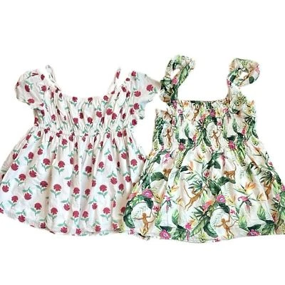 Janie and Jack Tops Niña 16 Tropical Mono Top y Floral Top Fuera del Hombro  Foto 1 de 4