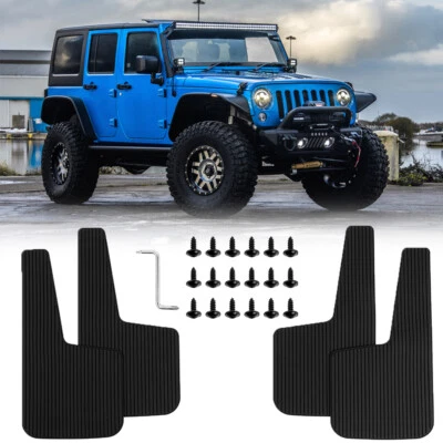 4Pcs Flaps Splash Mudguards Mudflaps Splashguards For Jeep Wrangler YJ TJ & JK - Image 1 of 4