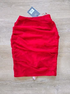 Rosita Skirt HOUSE OF CB Red Small Gathered Tulle Hidden Back-Zip New With Tags - Picture 1 of 11