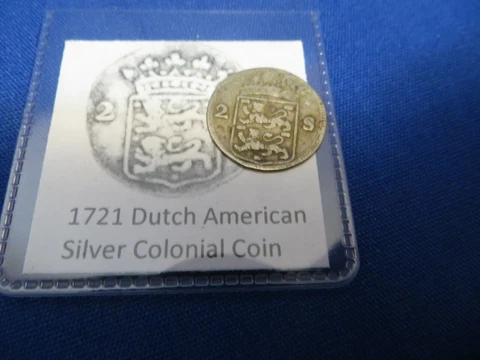 1721 Silver Early American Colonial Coin Before US Minted Coins FREE SHIPPING Cover